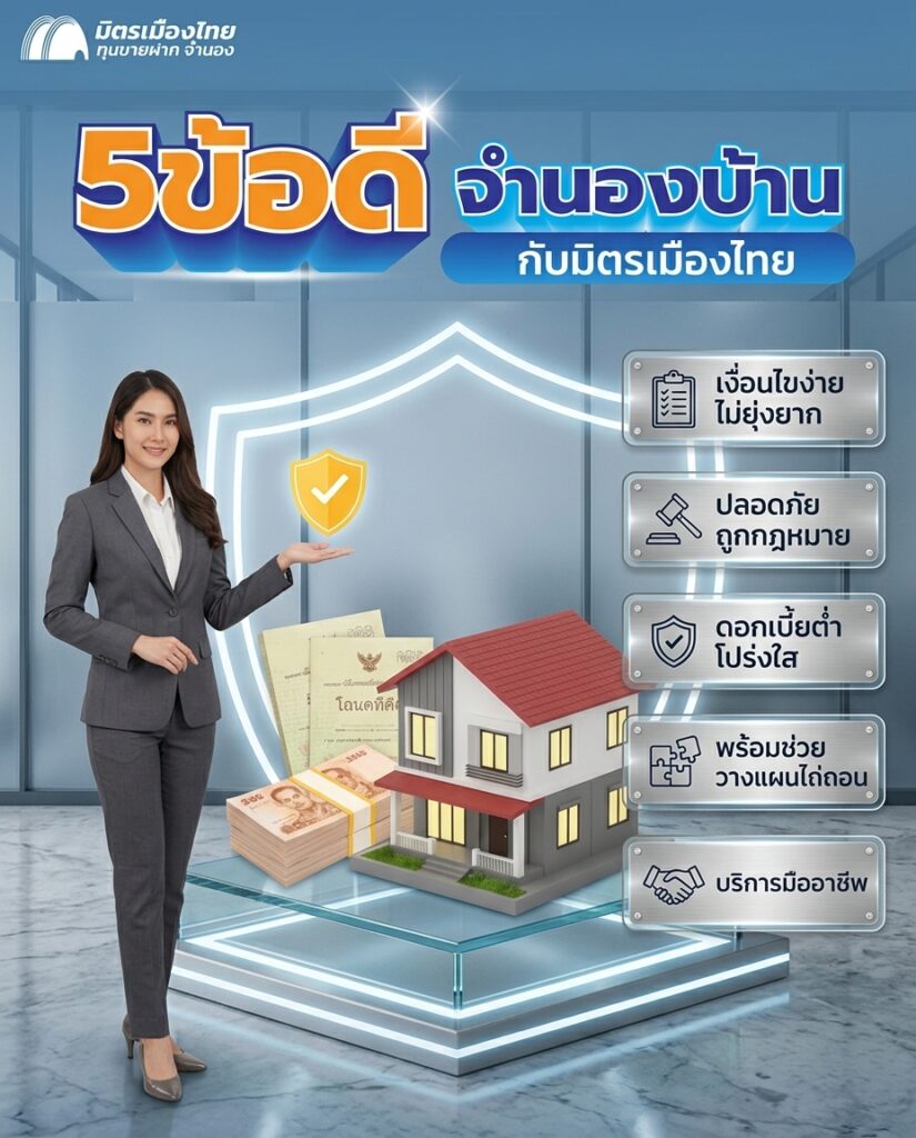 ข้อดี จำนองบ้าน กับ มิตรเมืองไทย