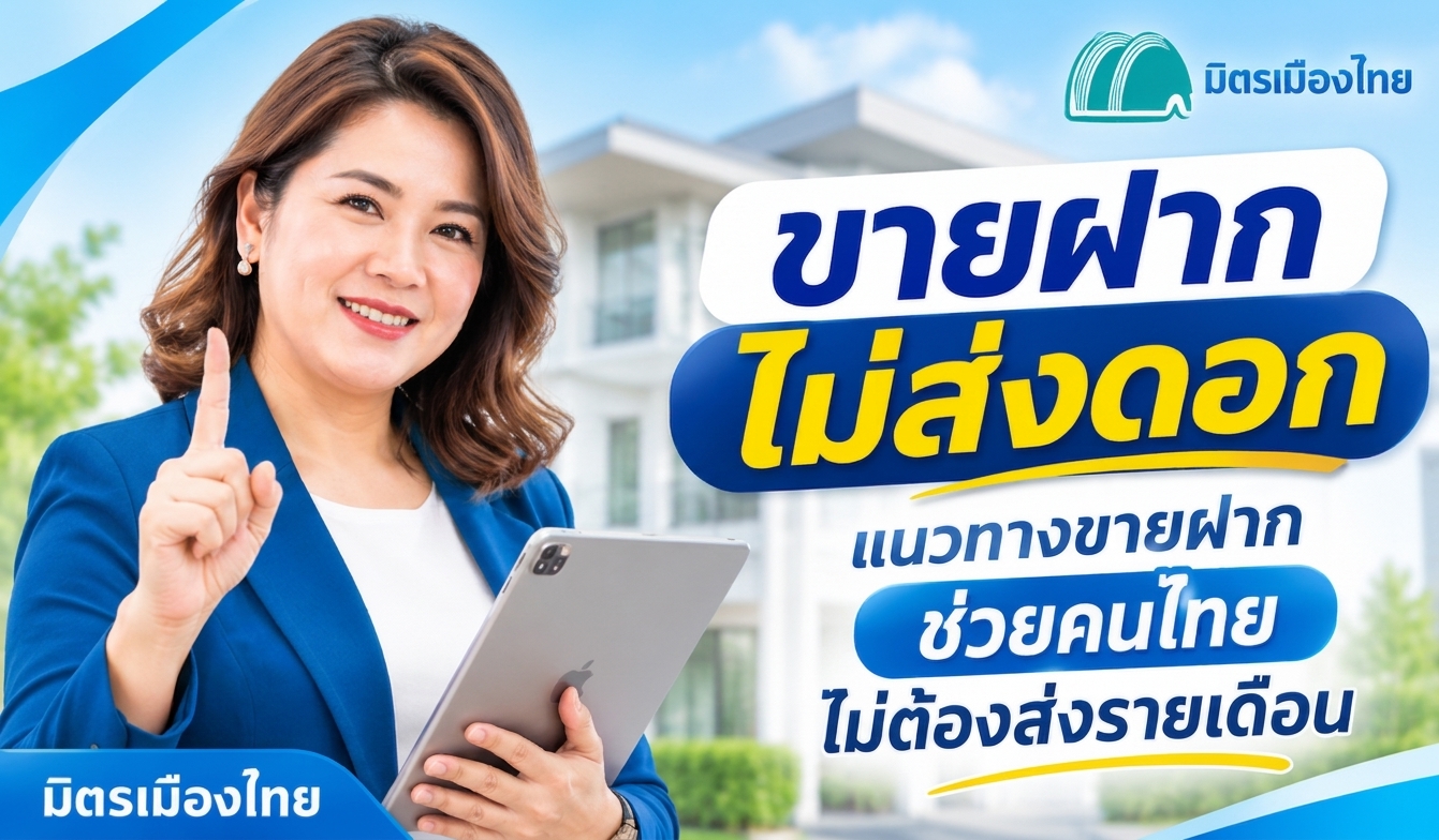 ขายฝากไม่ส่งดอก ไม่ต้องส่งดอกรายเดือน มิตรเมืองไทย